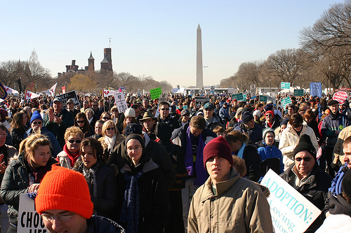 Pro Life Activists Washington DC This picture was taken from the middle of the crowd.